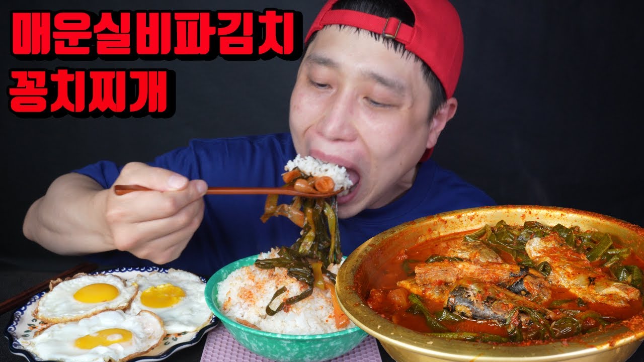 매운 실비파김치 꽁치찌개 매운음식먹방 korean spicy kimchi fish soup mukbang eating show 면상호