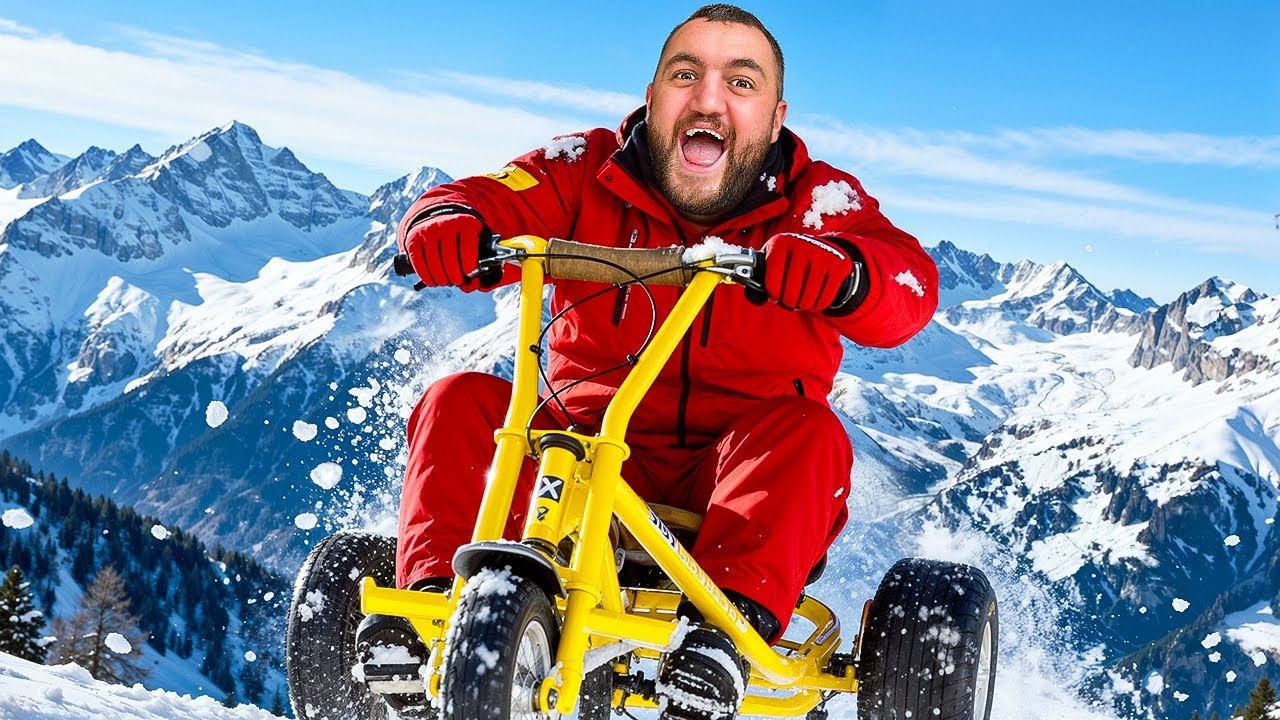 Спуск по Альпам на трехколесном велосипеде!