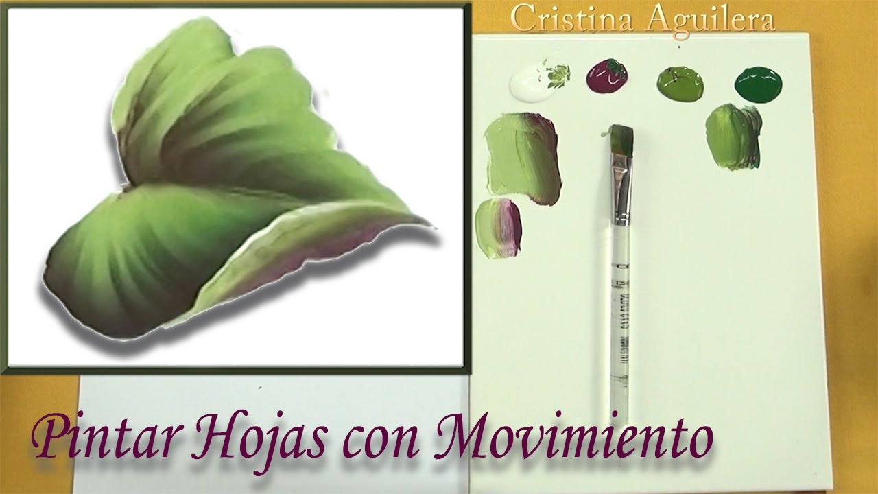 Pintar hojas con movimiento One Stroke , paint leaves motion