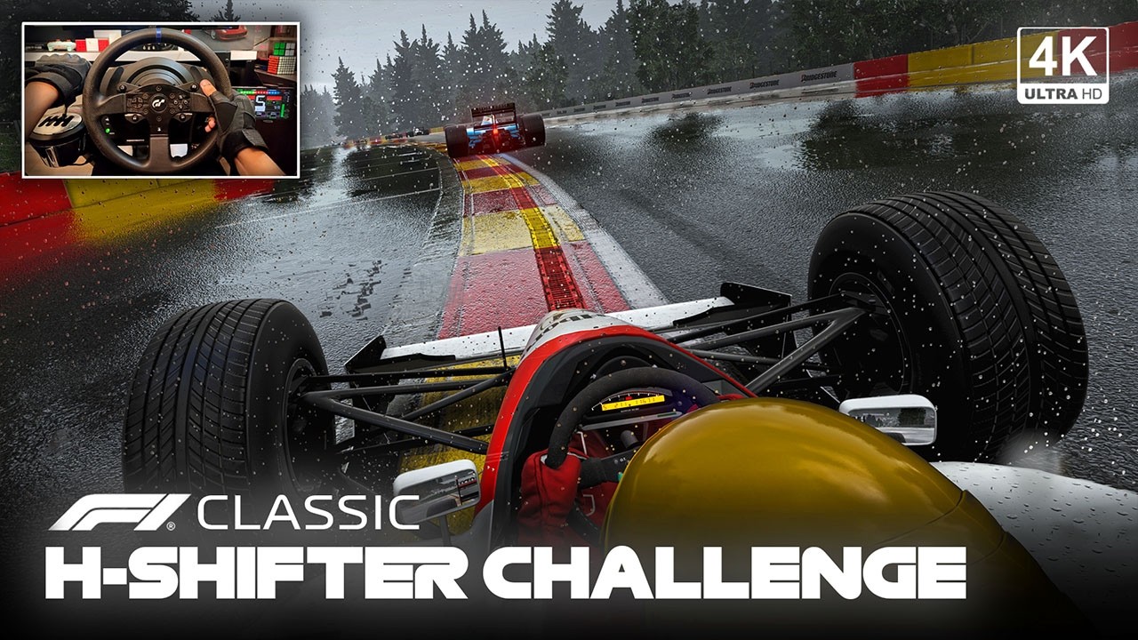 Senna’s McLaren MP4/6 V12 Full Manual H-Shifter+Clutch 1991 Belgian GP 100% Race F1 Classic Gameplay