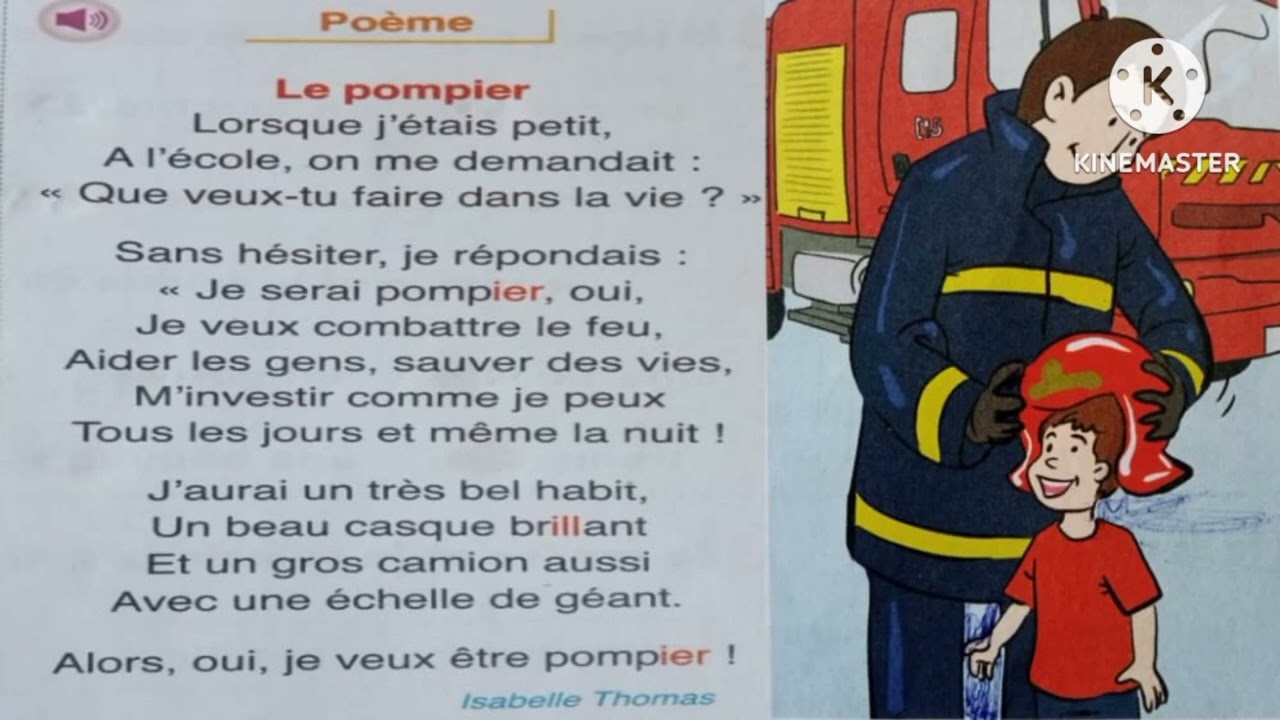 poème : Le pompier/ Unité 4/ semaine 1/ page 105/ l'oisis des mots/ 3AEP.