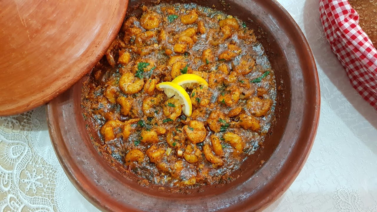 طاجين القمرون الكروفيت بيل بيل👌👌 Crevettes pil pil