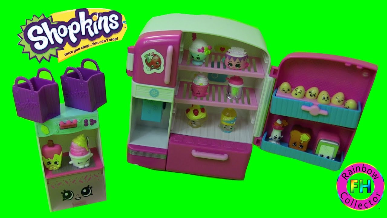 Shopkins So Cool Fridge Playset Chelsea Doll And Shopkins Refrigerator
