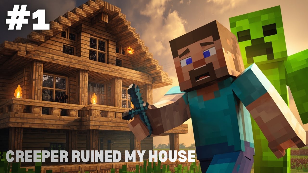 CREEPER RUINED MY HOUSE | MINECRAFT |  Episode 1