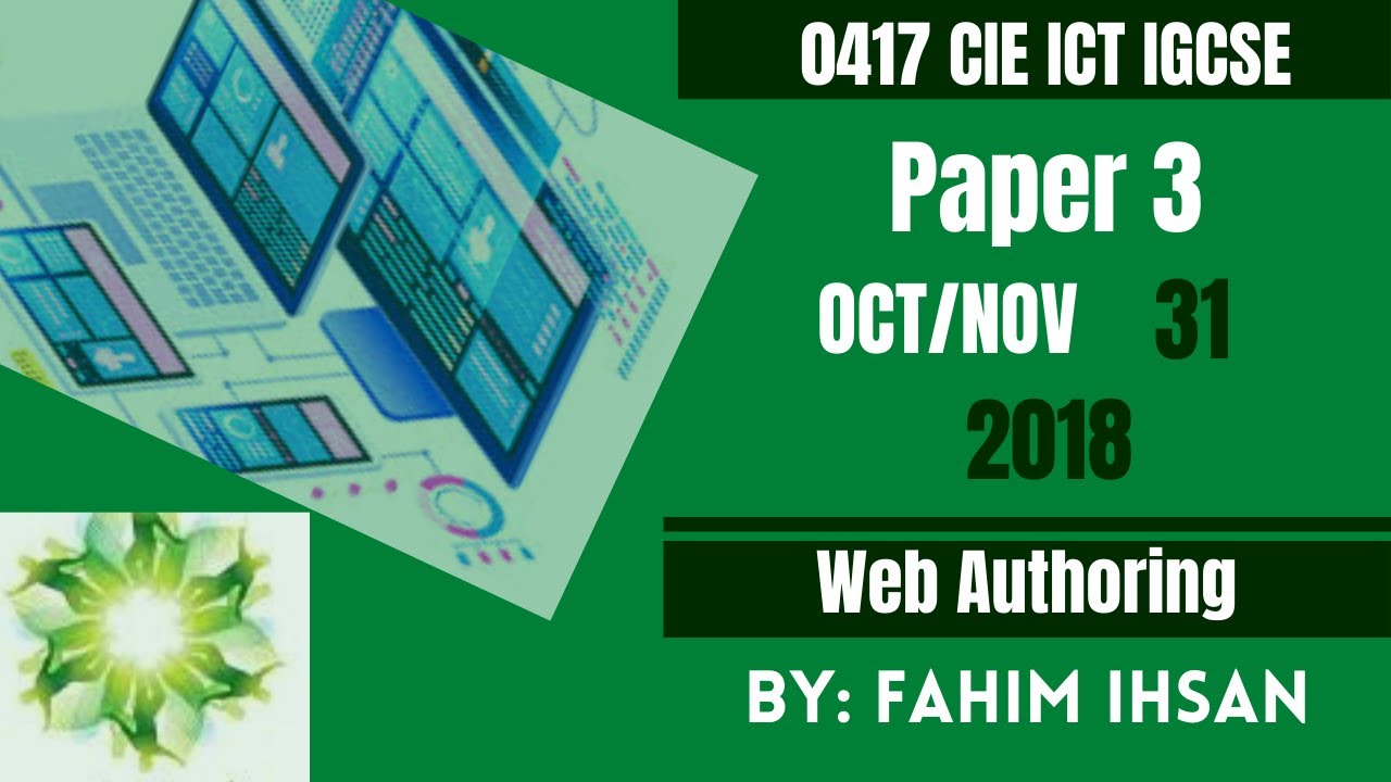 IGCSE ICT 0417/P31/2018 October-November Web page