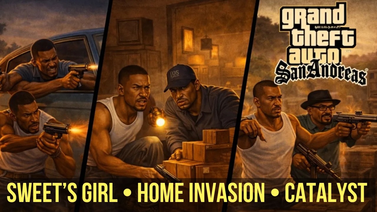 GTA San Andreas Walkthrough – Cleaning the Hood, Home Invasion & Catalyst (No Commentary)