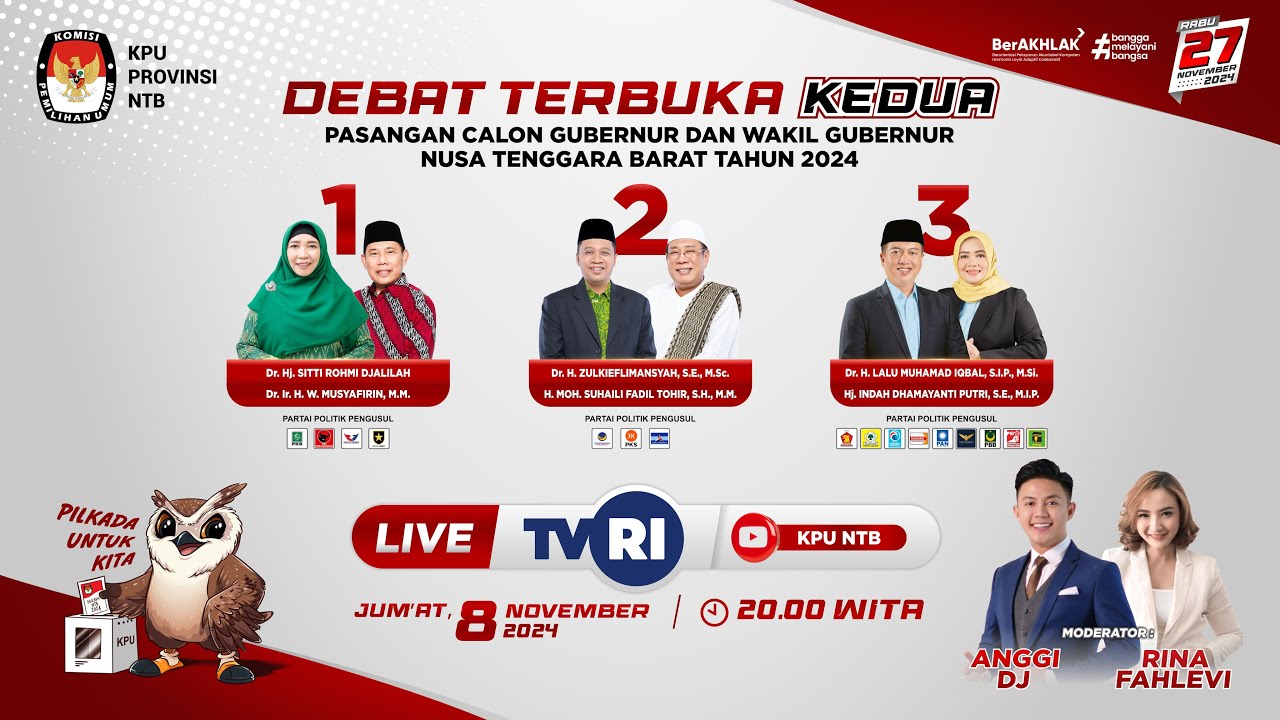 Debat Terbuka Kedua Pasangan Calon Gubernur dan Wakil Gubernur NTB Tahun 2024