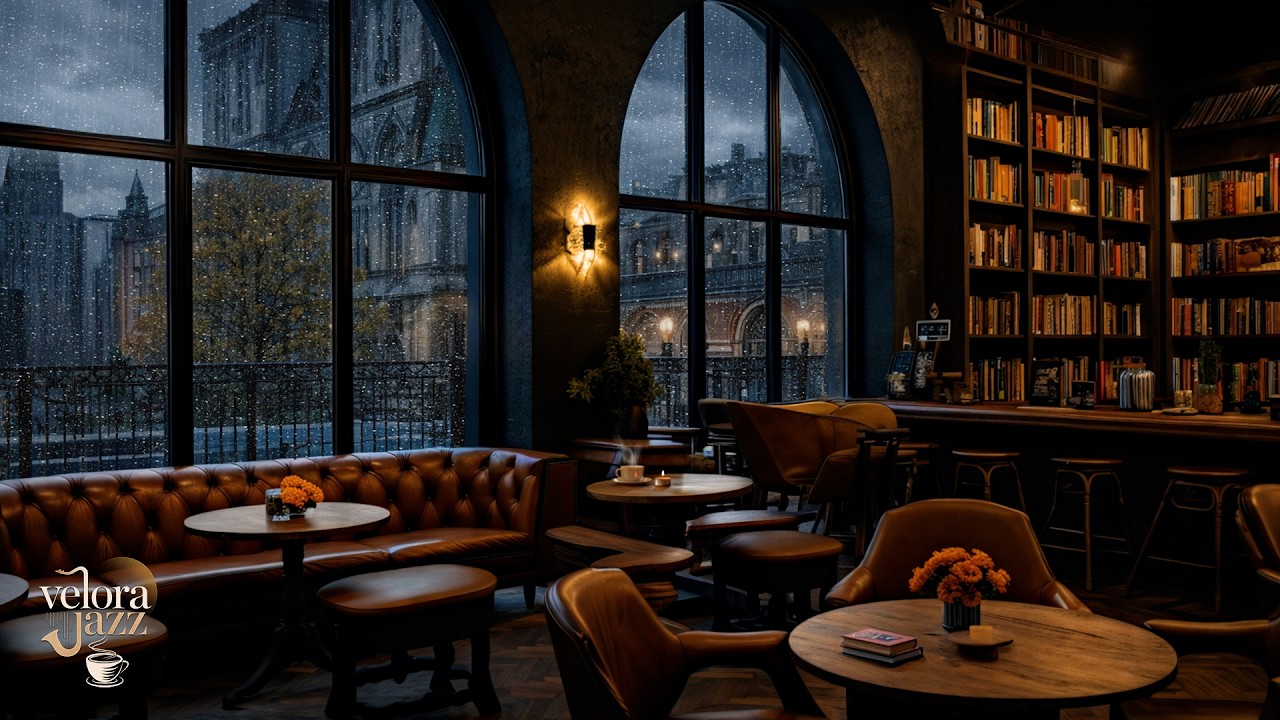 Deep Sleep Jazz Music | Calm Rain Ambience for Relaxing Nights | Velora Jazz
