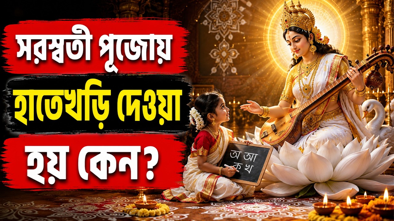 সরস্বতী পূজায় শিশুদের হাতেখড়ি দেওয়া হয় কেন? Hate Khari Facts in Saraswati Puja ||