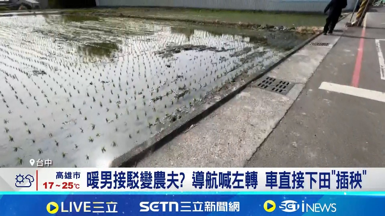 暖男接駁變農夫? 導航喊左轉 車直接下田