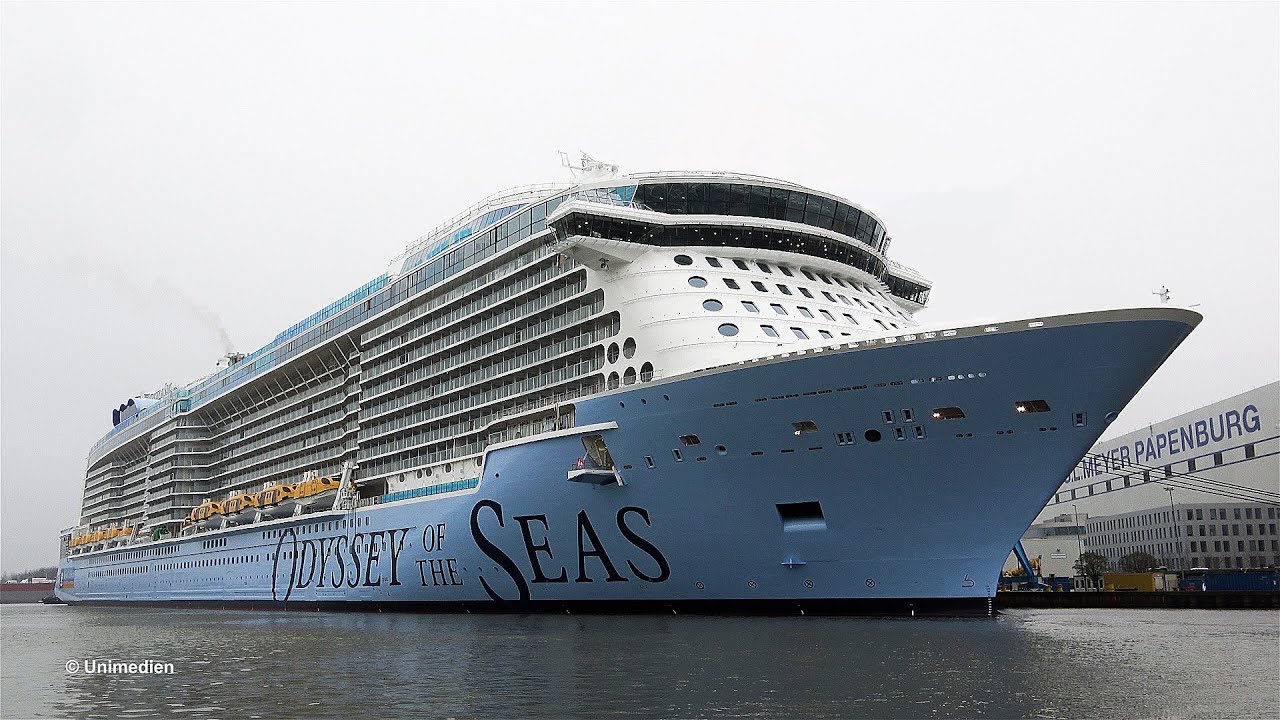 ODYSSEY OF THE SEAS | amazing ship launch of RoyalCaribbean cruise ship at MEYER WERFT shipyard | 4K