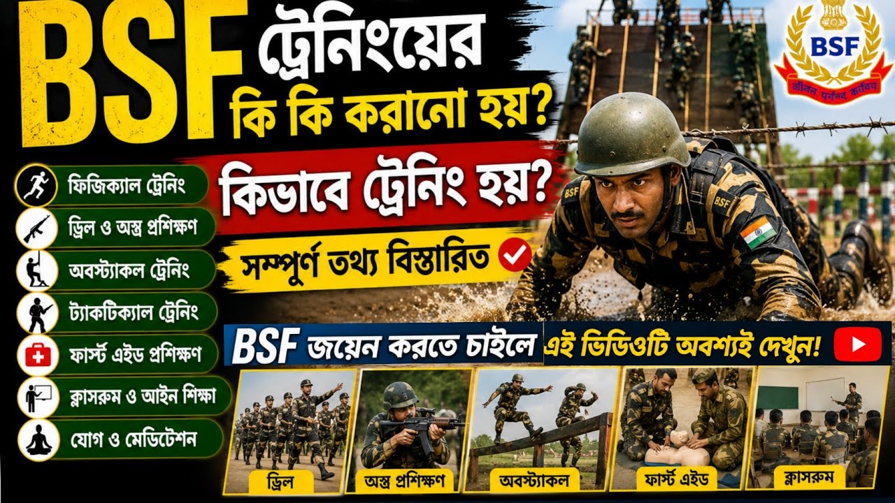 BSF TRAINING এ কি কি হয় | BSF BASIC TRAINING INFORMATION 