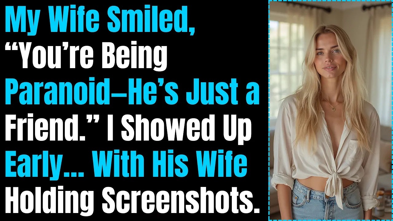 My Wife Smiled, “You’re Being Paranoid—He’s Just a Friend.” I Showed Up Early… With His Wife Holding
