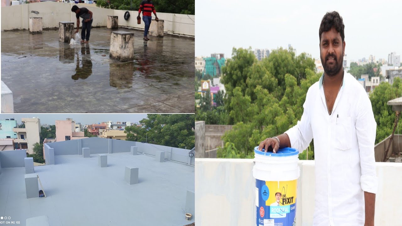 Terrace waterproofing in Hyderabad Dr.fixit Roofseal top coat classic 7years warranty