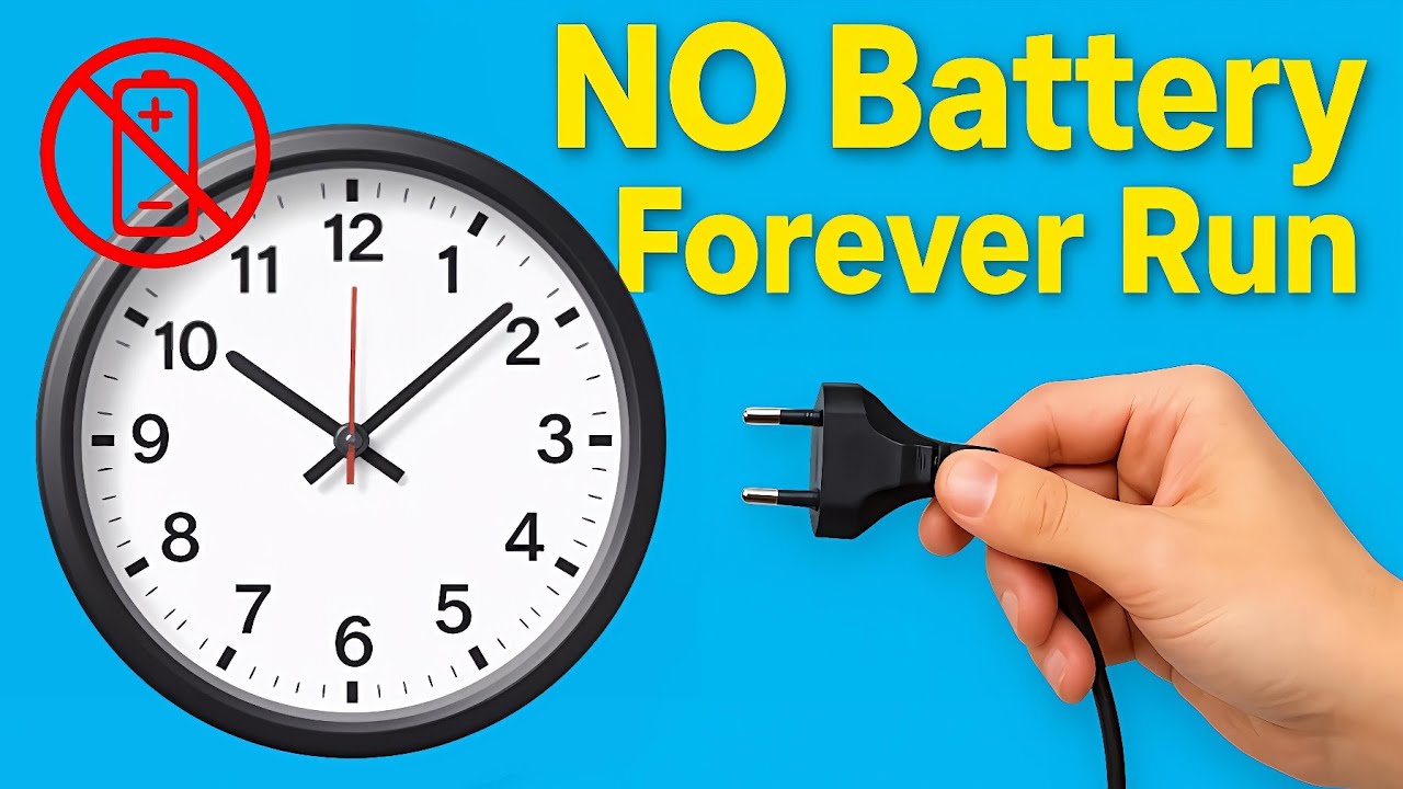 Run Any Clock Without AA Battery ⚡ Genius Idea
