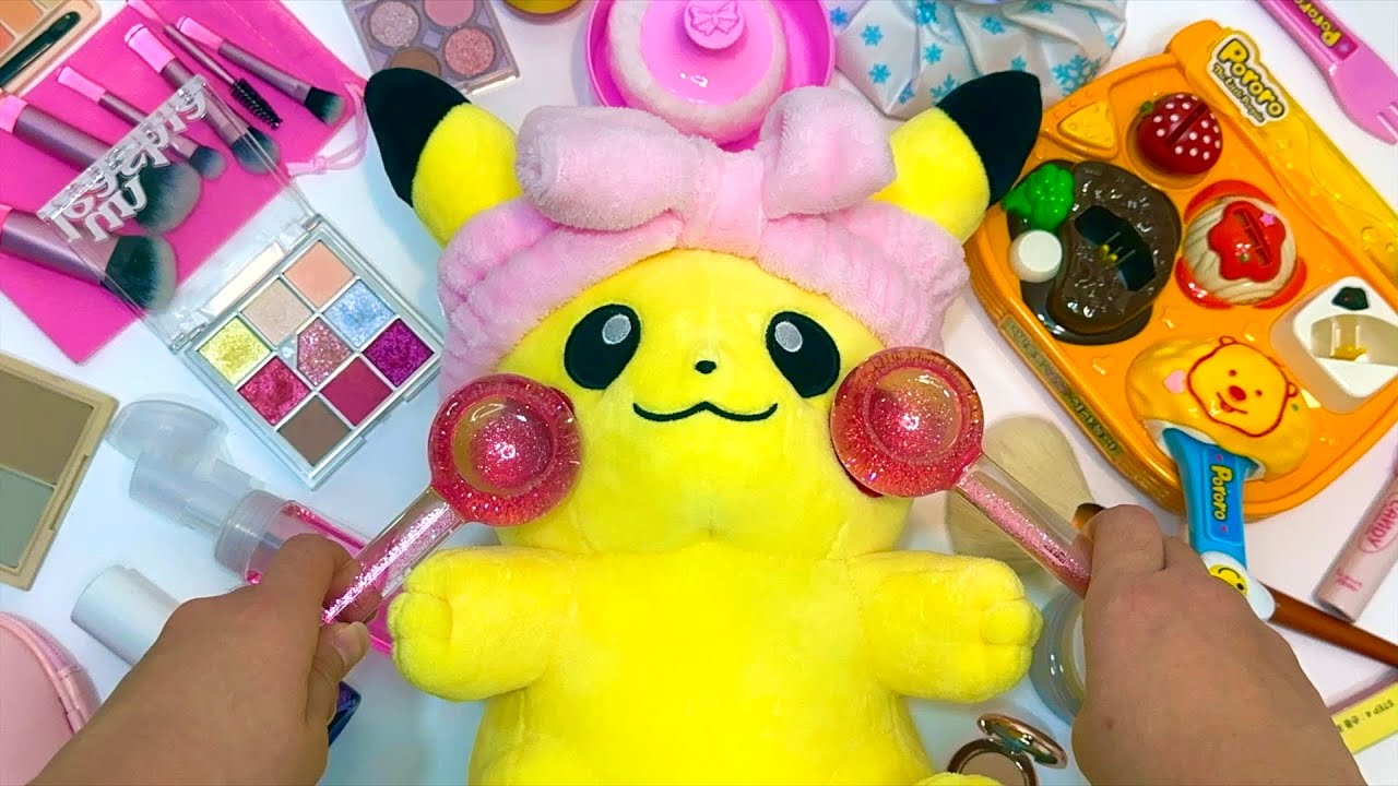 [🌟Toy ASMR🌟]🧴Pokémon Skincare Toy & Eating ASMR | Pikachu Roleplaying | Satisfying Toy Unboxing ASMR