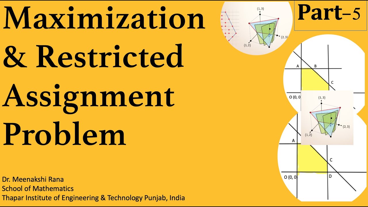 Assignment Problem (Part-5) Maximization/Restricted Assignment Problem