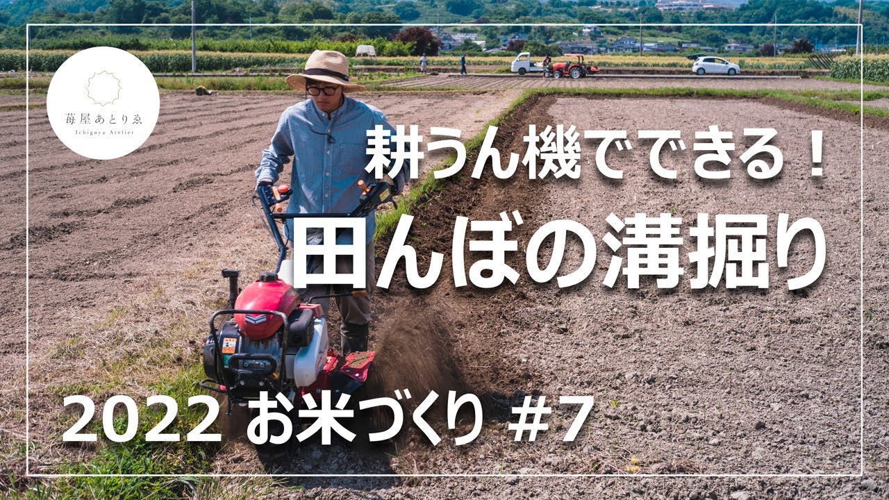 【お米づくり】#7 たった10分でおわり！耕うん機で田んぼの溝掘りしてみた