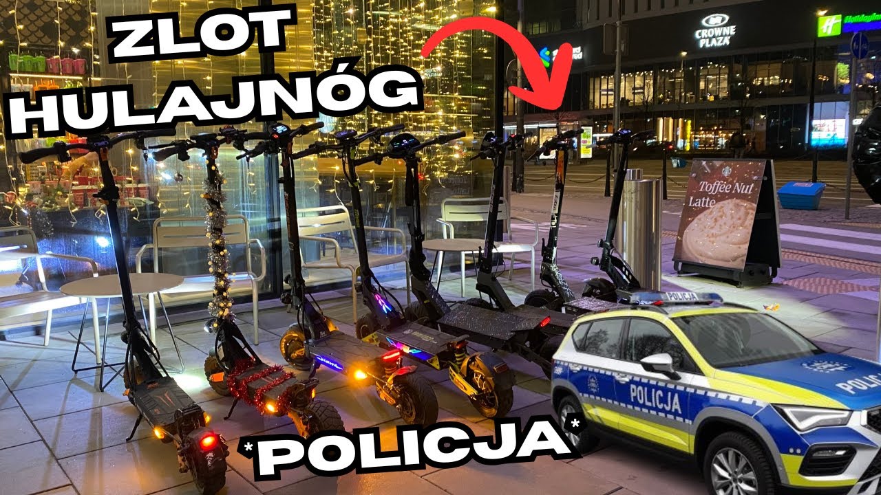 NOCNY ZLOT HULAJNÓG | GONIŁA NAS POLICJA | ROZWALONY HAMULEC 👮‍♂️🛴