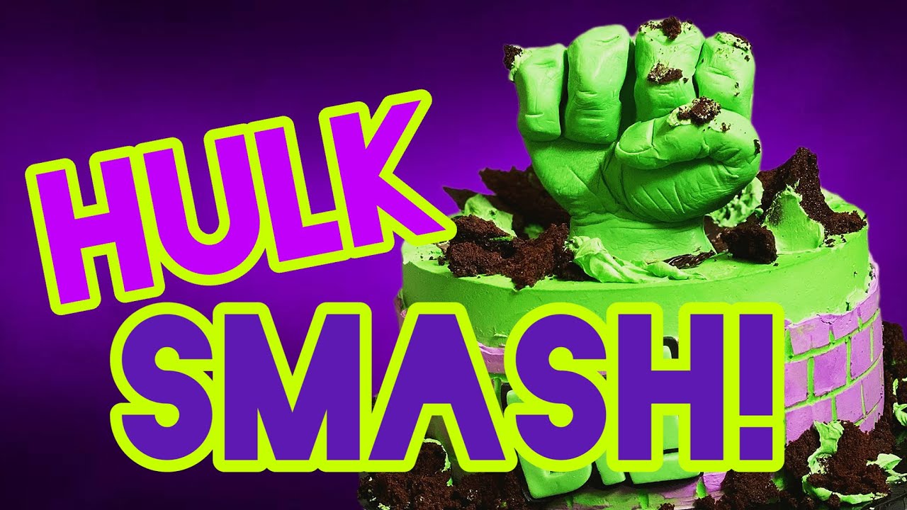HULK SMASH CAKE! Fondant hulk fist tutorial