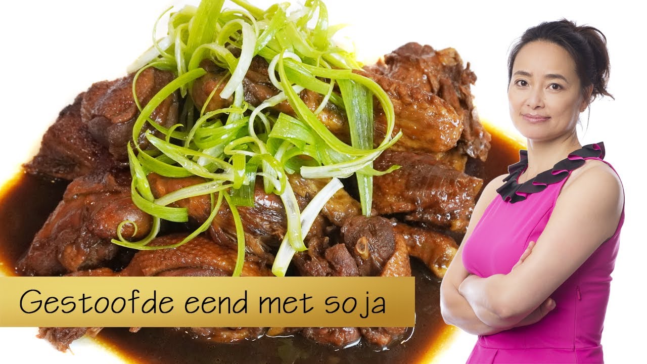 Gestoofde eend met soja