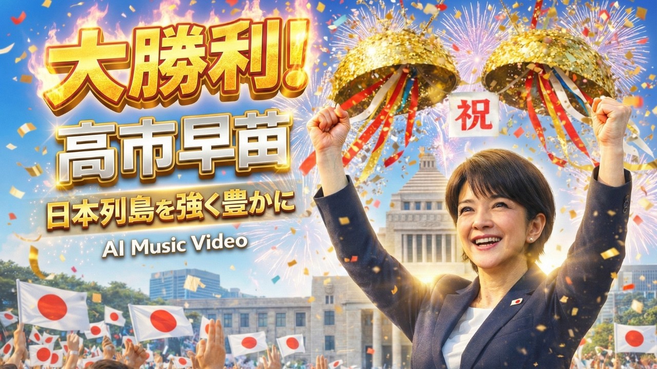 【大勝利！】ありがとう！高市早苗政権応援歌｜日本列島を 強く豊かに ＜アレンジ編＞AI Music Video　#ai動画 #感動 #政治 #自民党 #勝利の女神 #平和 #日本一