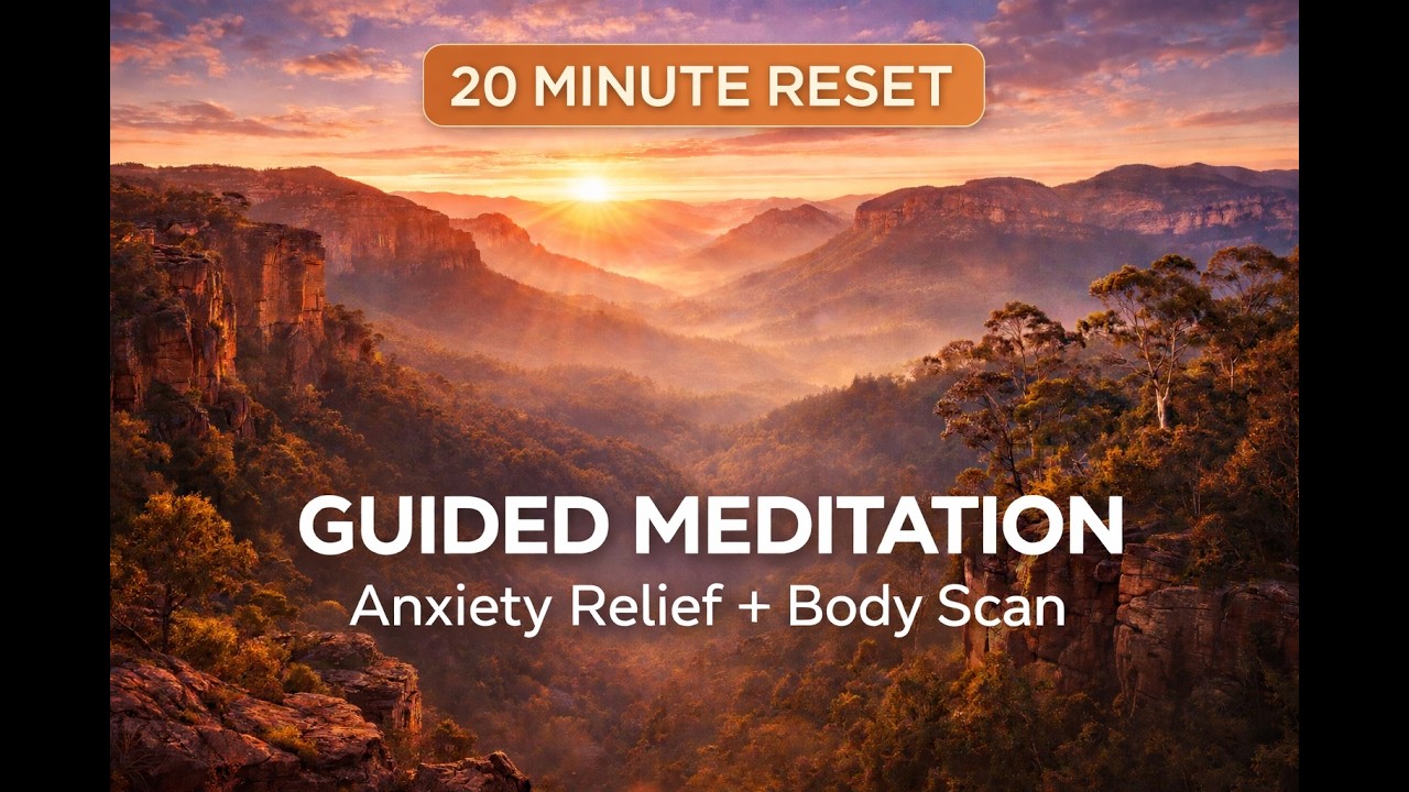 20 Minute Guided Meditation for Anxiety Relief | Full Body Scan & Calming Nature Footage