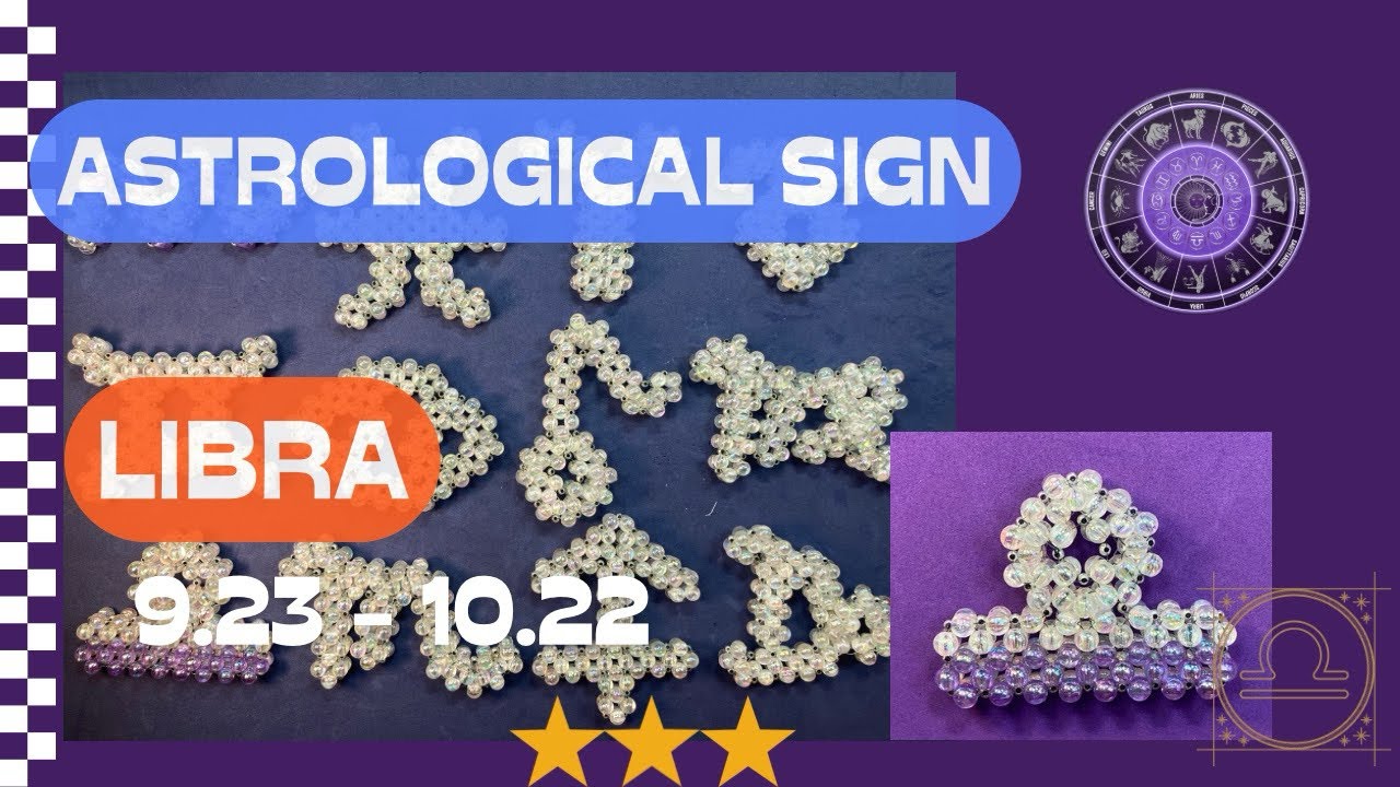 Easy DIY Jewelry: Beaded Astrological Sign - Libra (9.23 - 10.22) /  Star Sign Libra Balance Charm 