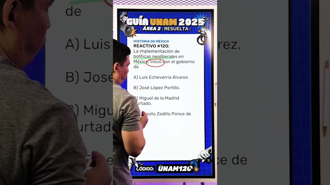 Reactivo 120 de Historia de M&eacute;xico | Gu&iacute;a UNAM 2025 | &Aacute;rea 2