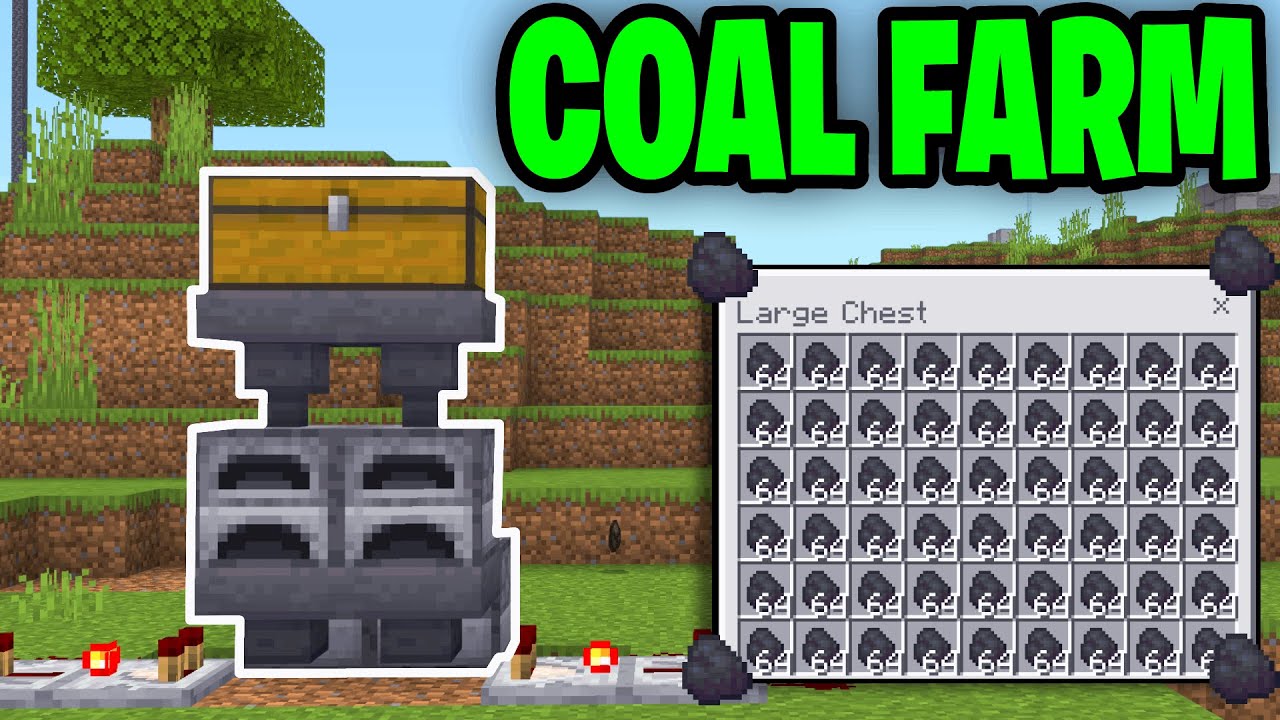 Как построить угольную ферму в Minecraft Bedrock 1.21! &mdash; ЛЕГКО