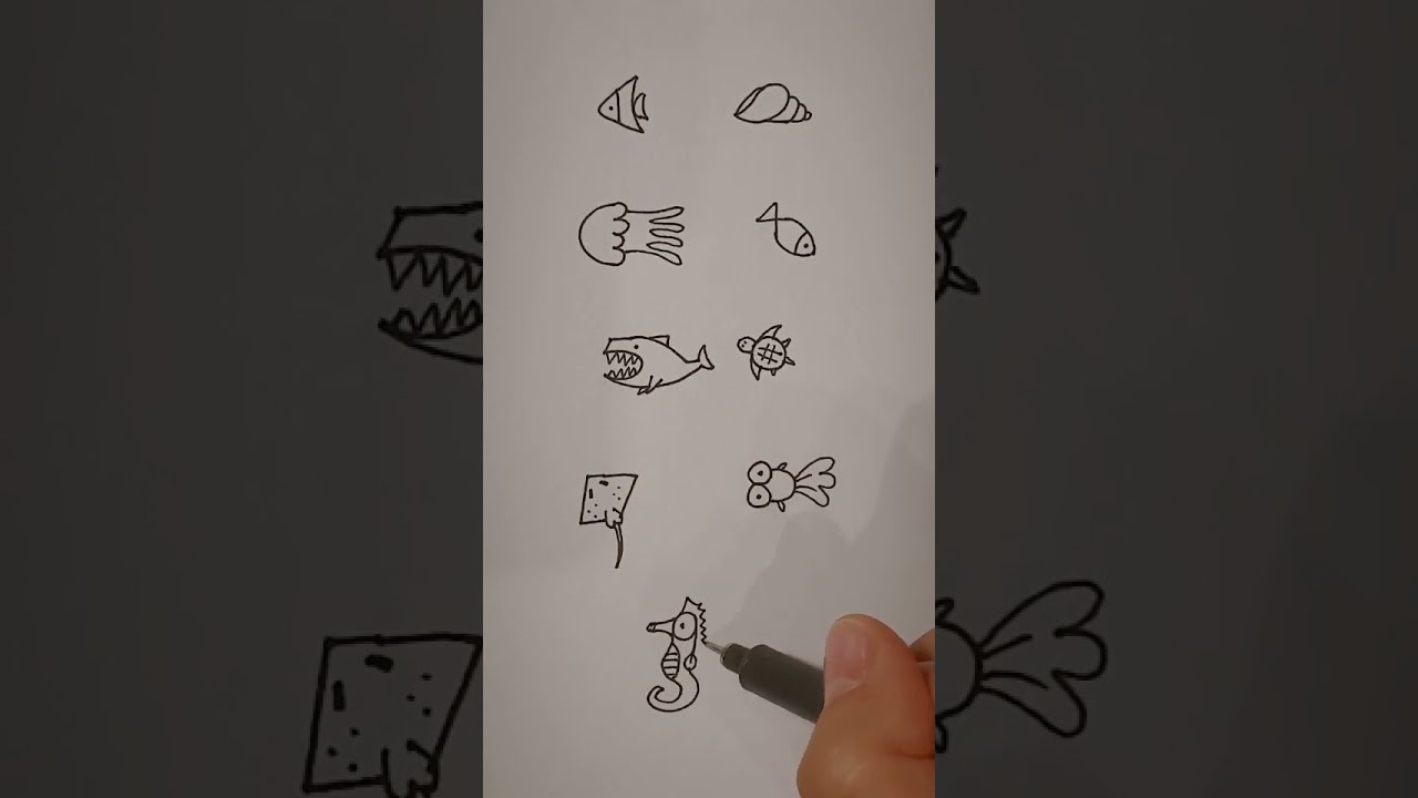 Eazy Way to Draw Picture of Sea Animals