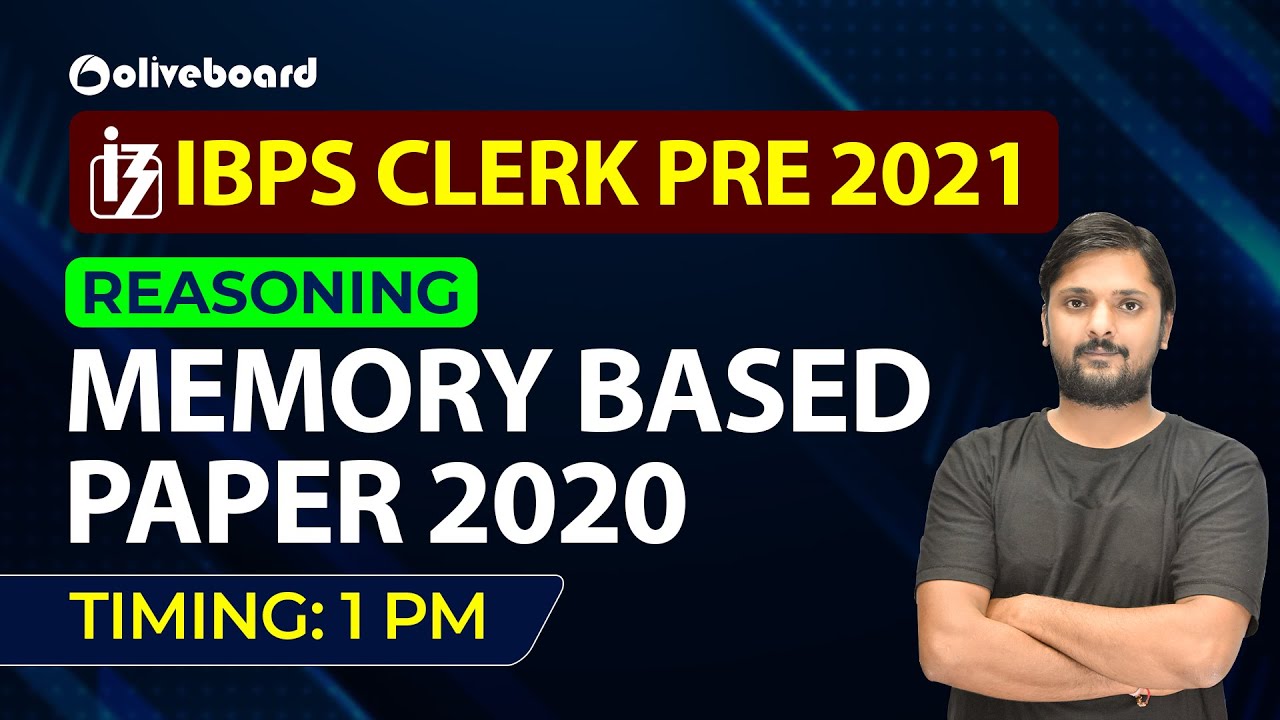 IBPS Clerk Reasoning 2021 | IBPS Clerk Prelims Reasoning Memory Based Paper 2020 | By Rohit Sir