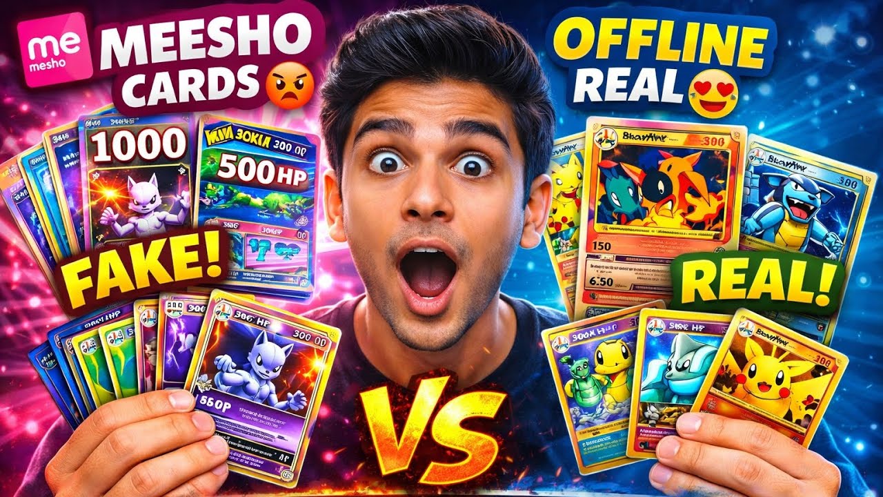 Meesho Pokemon Cards vs Offline Pokemon Cards