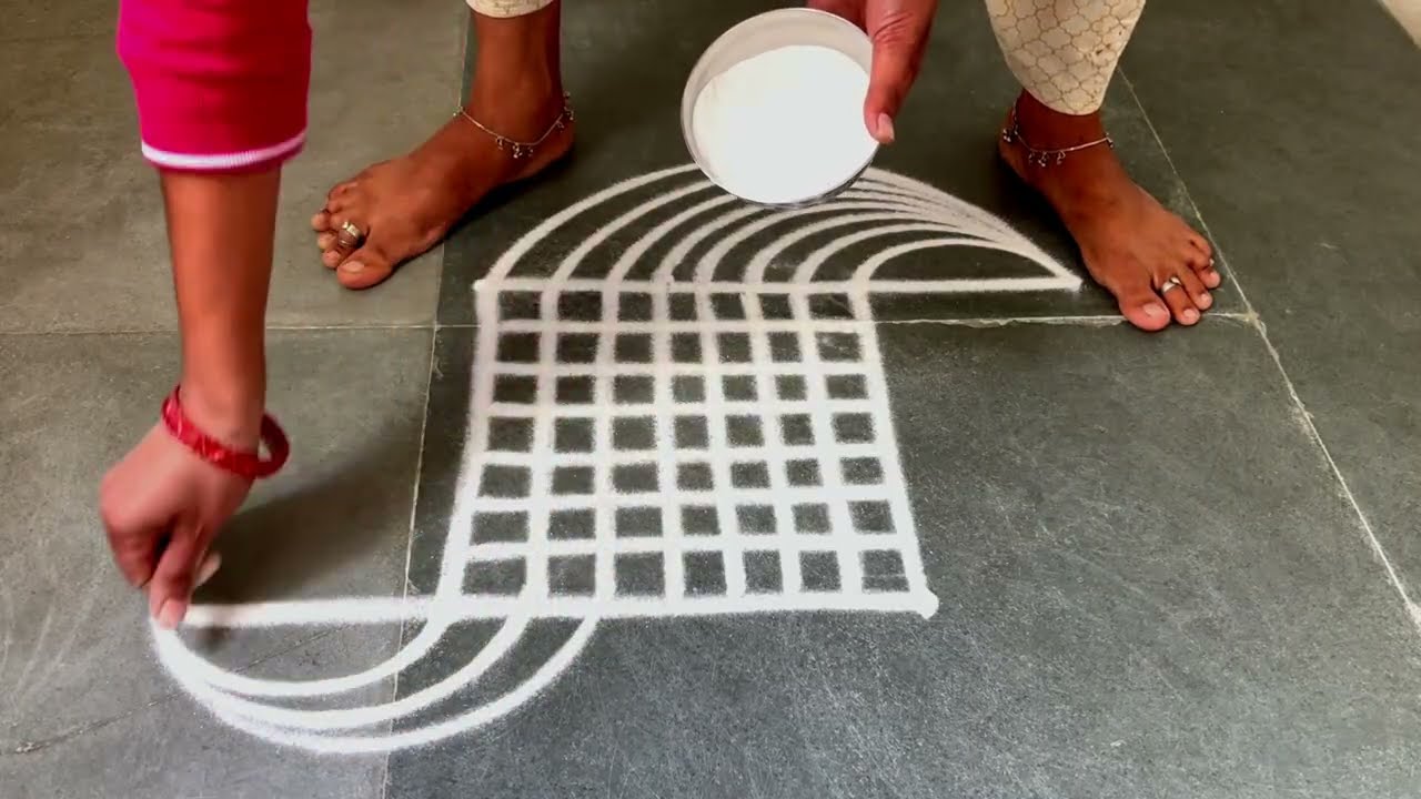 Easy padikolam designs| Simple muggulu designs| easy rangoli designs| Beginners kolam