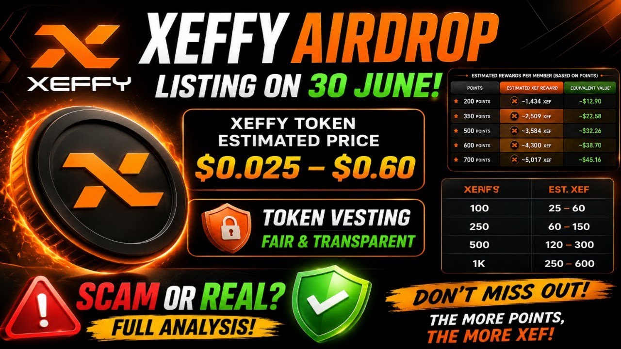 👁Xeffy Airdrop Listing On June 30 | Xeffy Token Vesting 95% | Is Xeffy Airdrop Scam Or Real