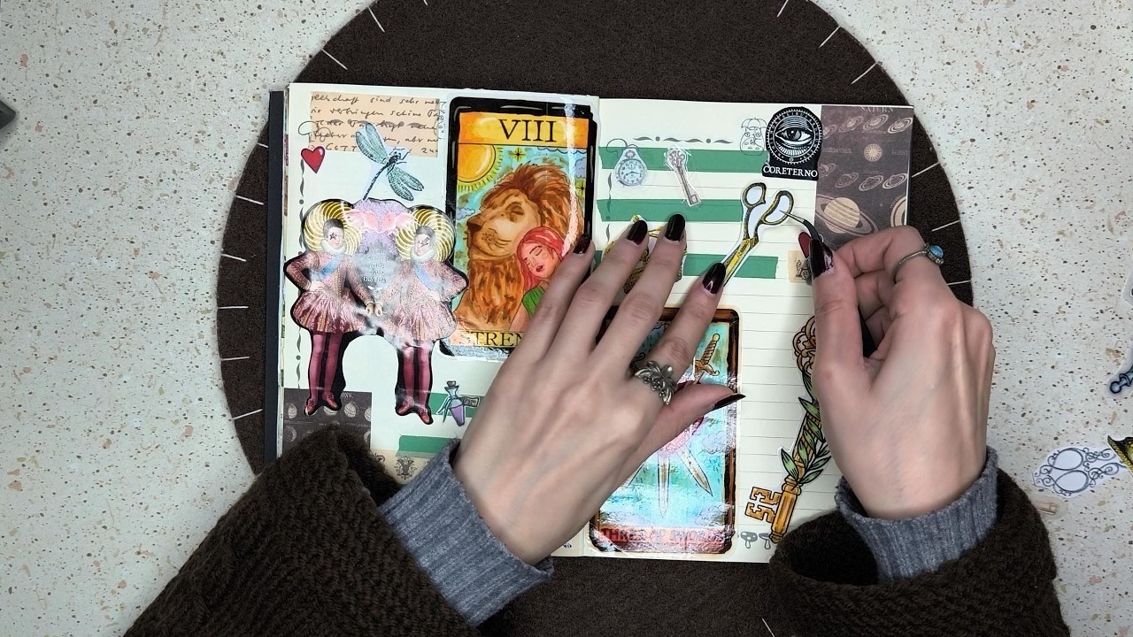 ASMR/scrapbooking/decorating a journal/Relaxing Sounds/Tarots themed