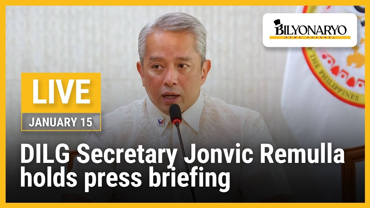 LIVE: DILG Secretary Jonvic Remulla holds press briefing | January 15, 2026