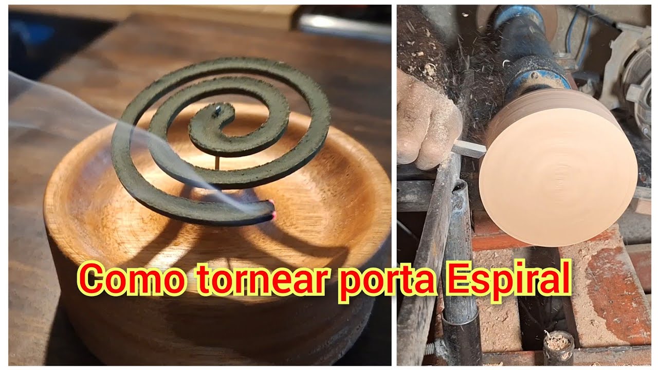 Como hacer porta Espiral torneado en madera