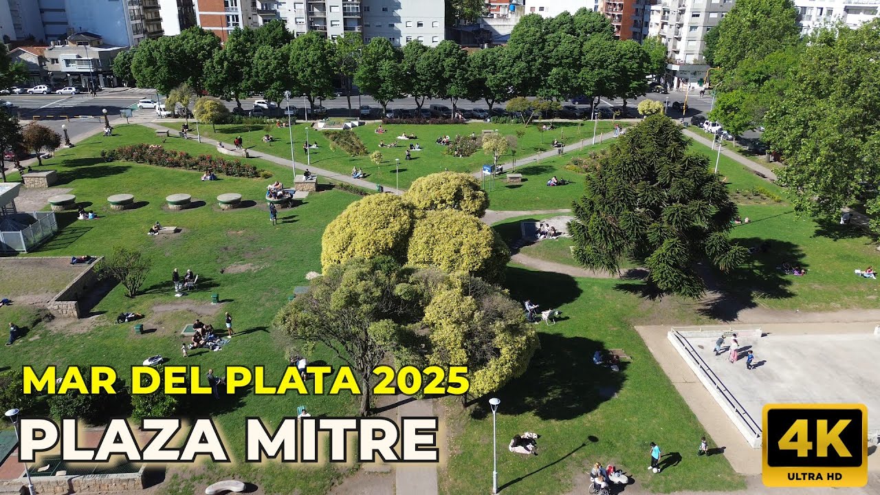 Paseo por Plaza Mitre en Mar del Plata | Recorrido y vistas aéreas en drone