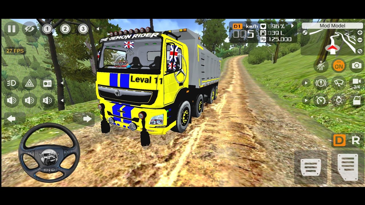 INDIAN TRUCK DRIVING BUS SIMULATOR INDONESIA MOUNTAIN ROAD | BHARAT BENZ 12X12TRUCK DRIVING Level 11