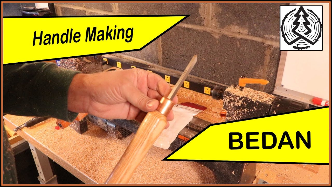 Wood turning a handle for a BEDAN or tenon tool with red oak, first hard wood.