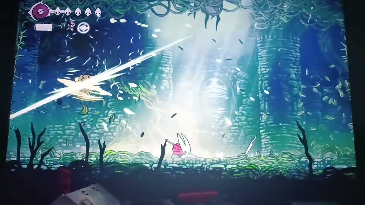 Ich und meine Tochter Bluey (8) spielen Silksong Endboss Splitter Sister