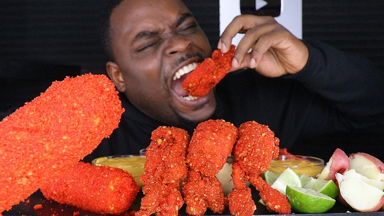 BEAST FEAST TRIES HOT CHEETOS SHRIMP!