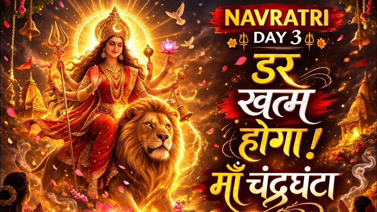 नवरात्रि तीसरा दिन – माँ चंद्रघंटा की पौराणिक कथा | Mahishasur Vadh | डर खत्म होगा | 