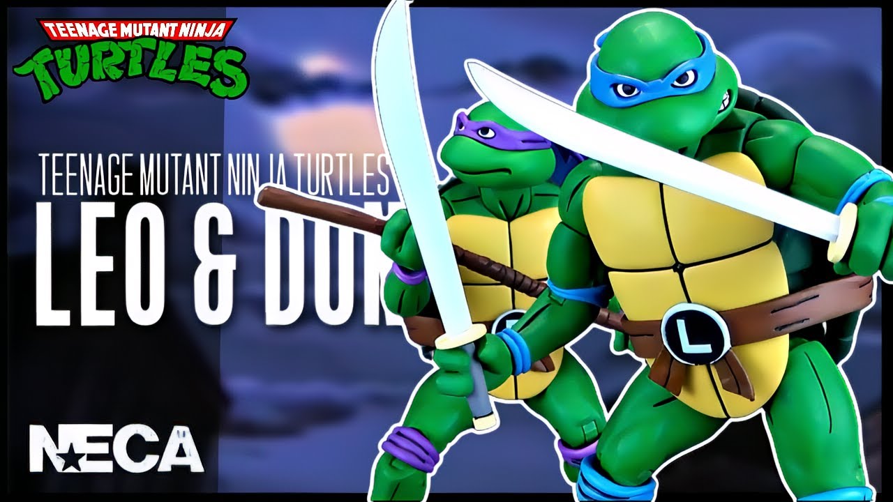 NECA Toys Teenage Mutant Ninja Turtles Cartoon Leonardo and Donatello Review