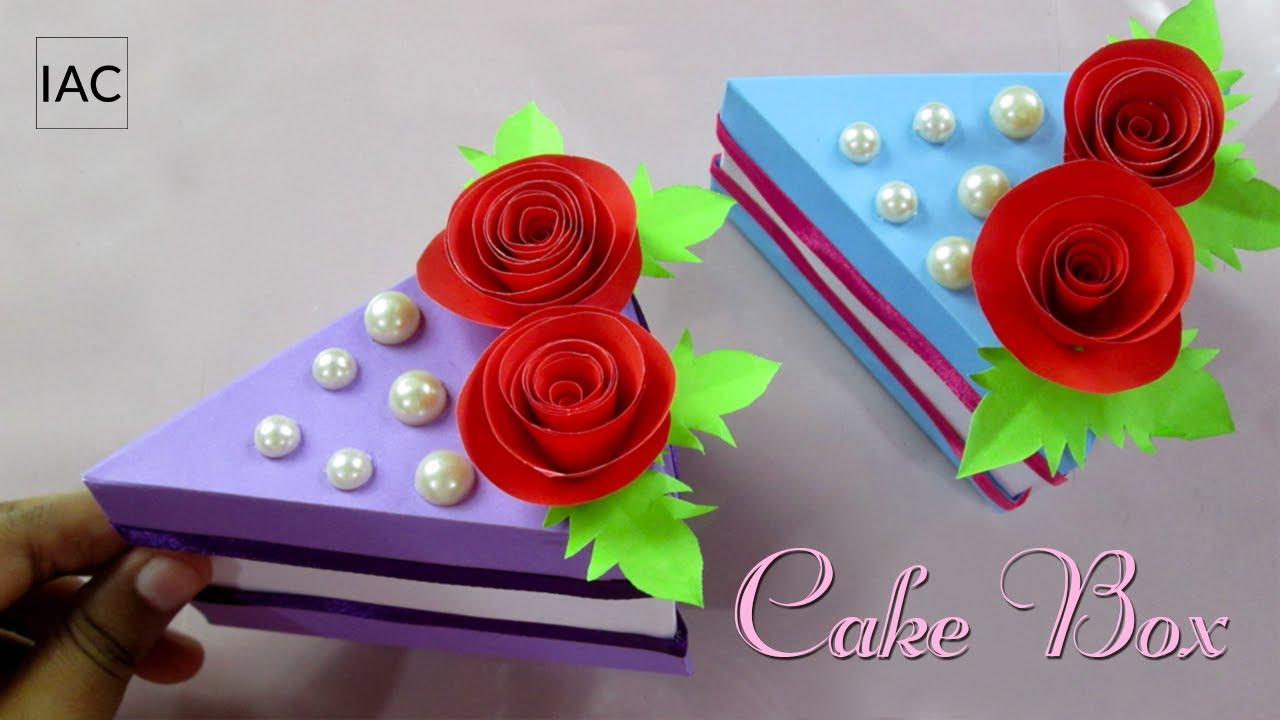 Origami Cake Slice Box || how to make paper cake box || Origami cake box || Birthday Gift Ideas