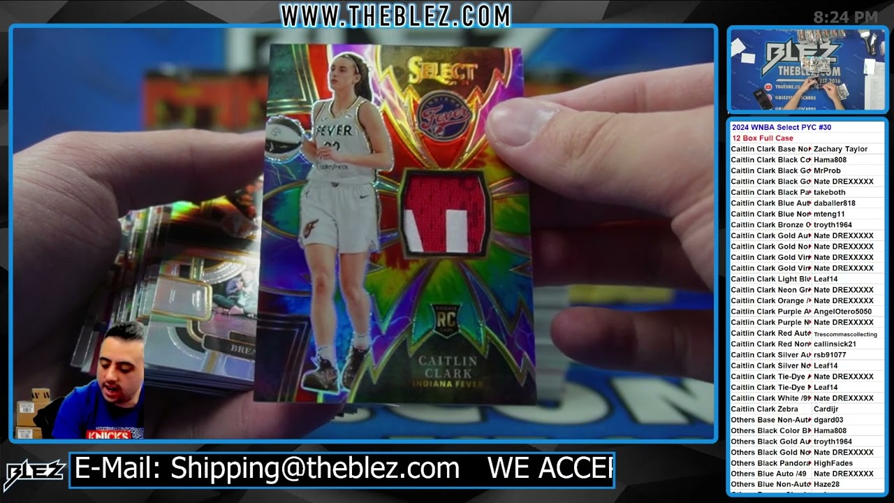 2024 Panini WNBA Select BKB 12 Box Full Case Break #30 Pick Your Color