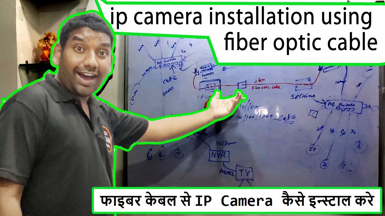 ip camera installation using fiber optic cable | cctv fiber optic connection | media converter | sfp
