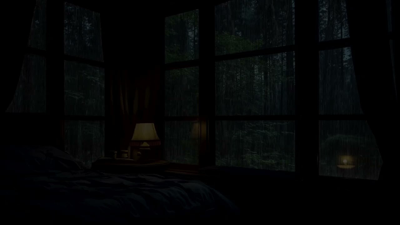 Lonely Rainy Night by the Window | Slow, Distant Rain Sounds for Sleep, Focus & Calm