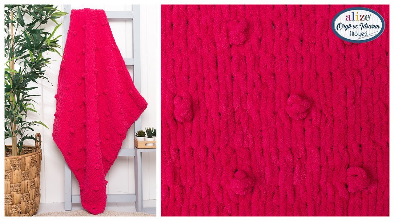 Şiş Tığ Kullanmadan Puffy ile Battaniye Yapımı - Making Blanket with Alize Puffy No needles or hook